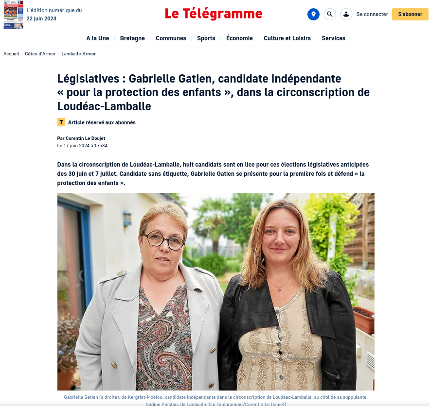 Une des candidates de DLE aux législatives 2024