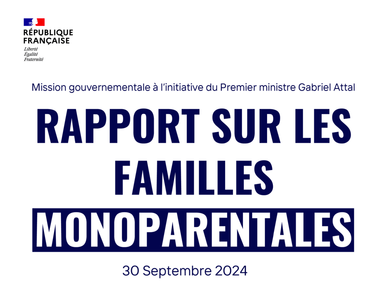 Rapport du gouvernement sur les familles monoparentales.