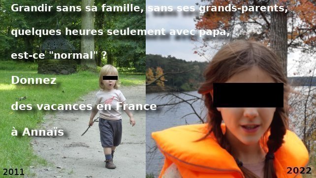 A gauche, Annaïs en 2011 à presque 2 ans et, à droite, Annaïs en 2022 à presque 14 ans.