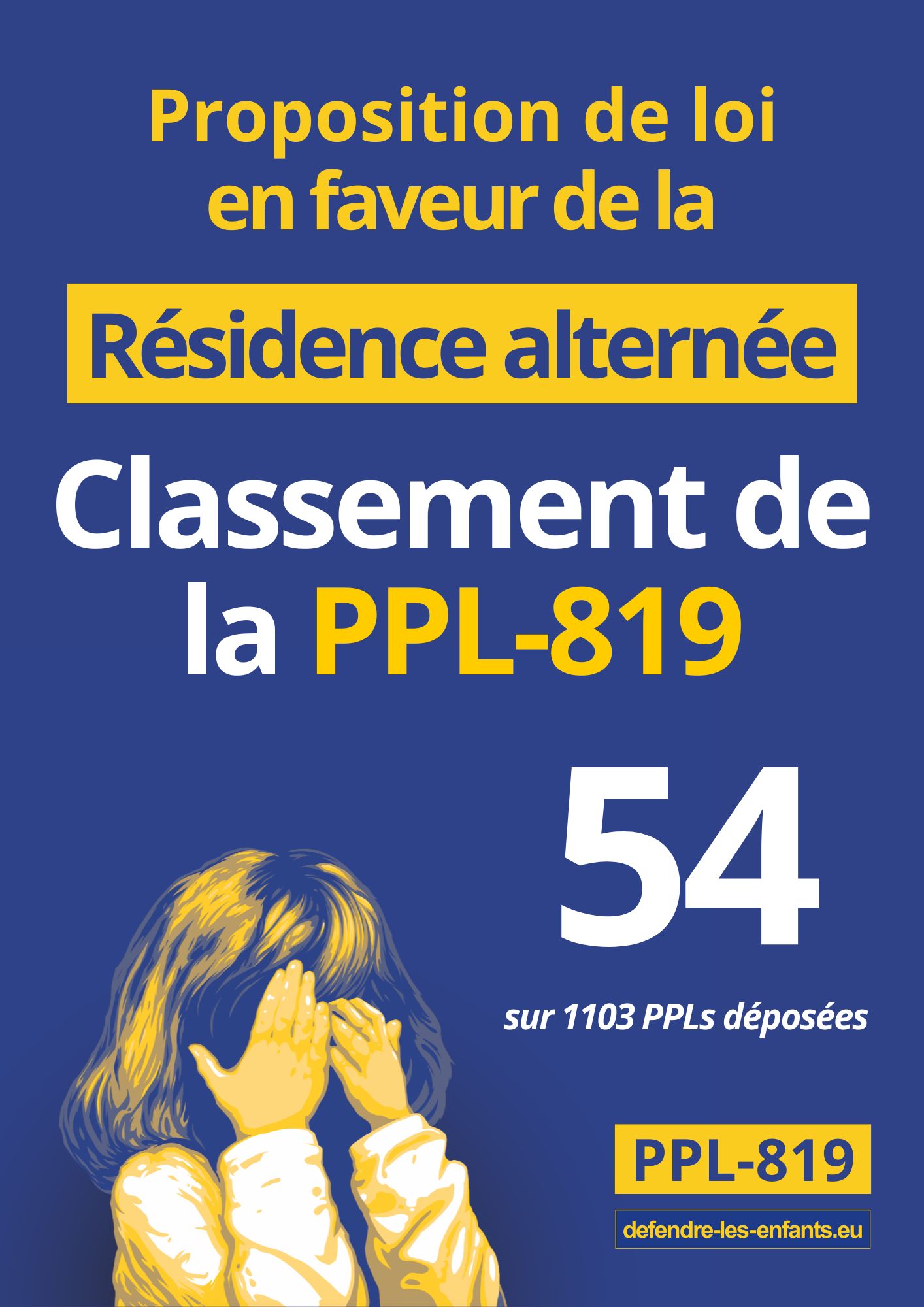 Proposition de loi 819 sur la résidence alternée : le collectif Défendre les enfants révèle son classement parmi toutes les PPL !
