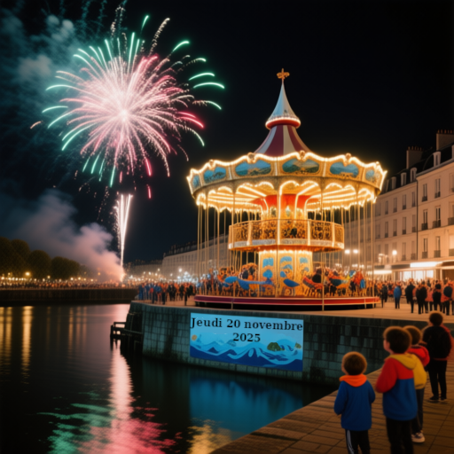 Photo d'illustration d'un feu d'artifice à Nantes générée par IA