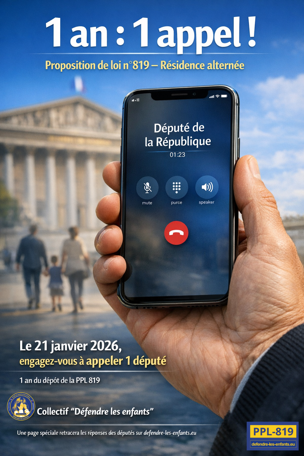 Opération Spéciale 📣 1 an : 1 appel ! (PPL 819 sur la Résidence Alternée)